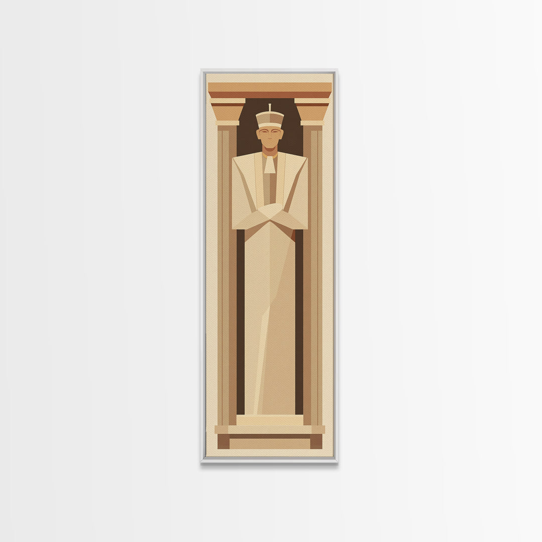 Minimal Egyptian Pharaoh Wall Art, African Egyptian Art Print, Neutral Beige Museum Poster For Elegant Office Decor Home Gift