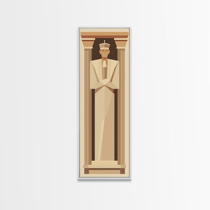 Minimal Egyptian Pharaoh Wall Art, African Egyptian Art Print, Neutral Beige Museum Poster For Elegant Office Decor Home Gift