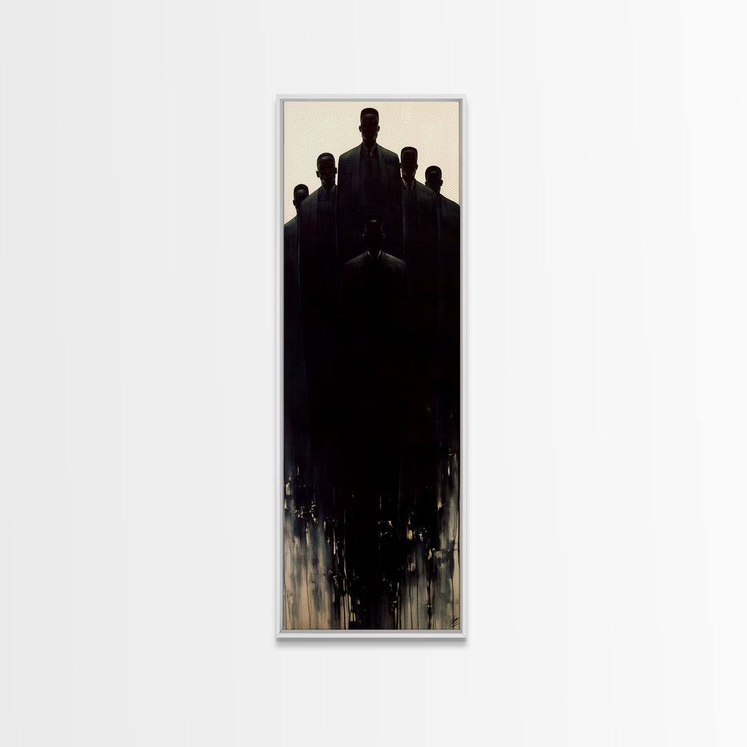 Powerful African Men In Dark Suits And Dramatic Light Wall Art, Black Man Portrait, Masculine Modern Office Decor Gift For Him