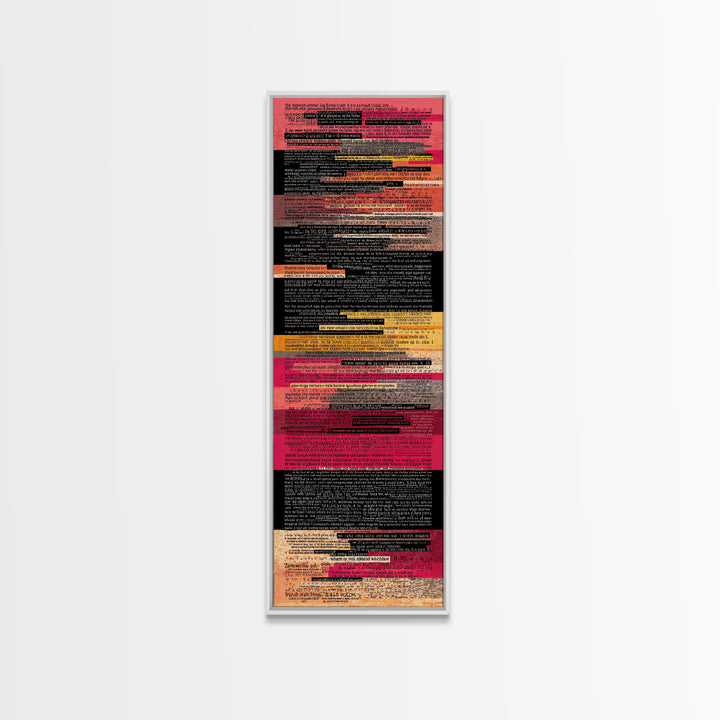 Layered Red Black Text Collage Abstract, Canvas Print, Modern Wall Art, Afrocentric Decor, Contemporary Office Decor Gift