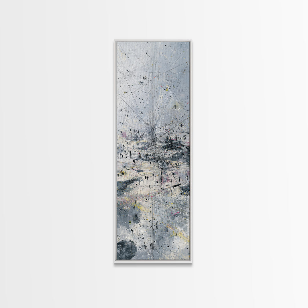 Misty Abstract Urban Winter Canvas Print, Contemporary African Art, Minimalist Grey Wall Decor, Modern Office Statement Art