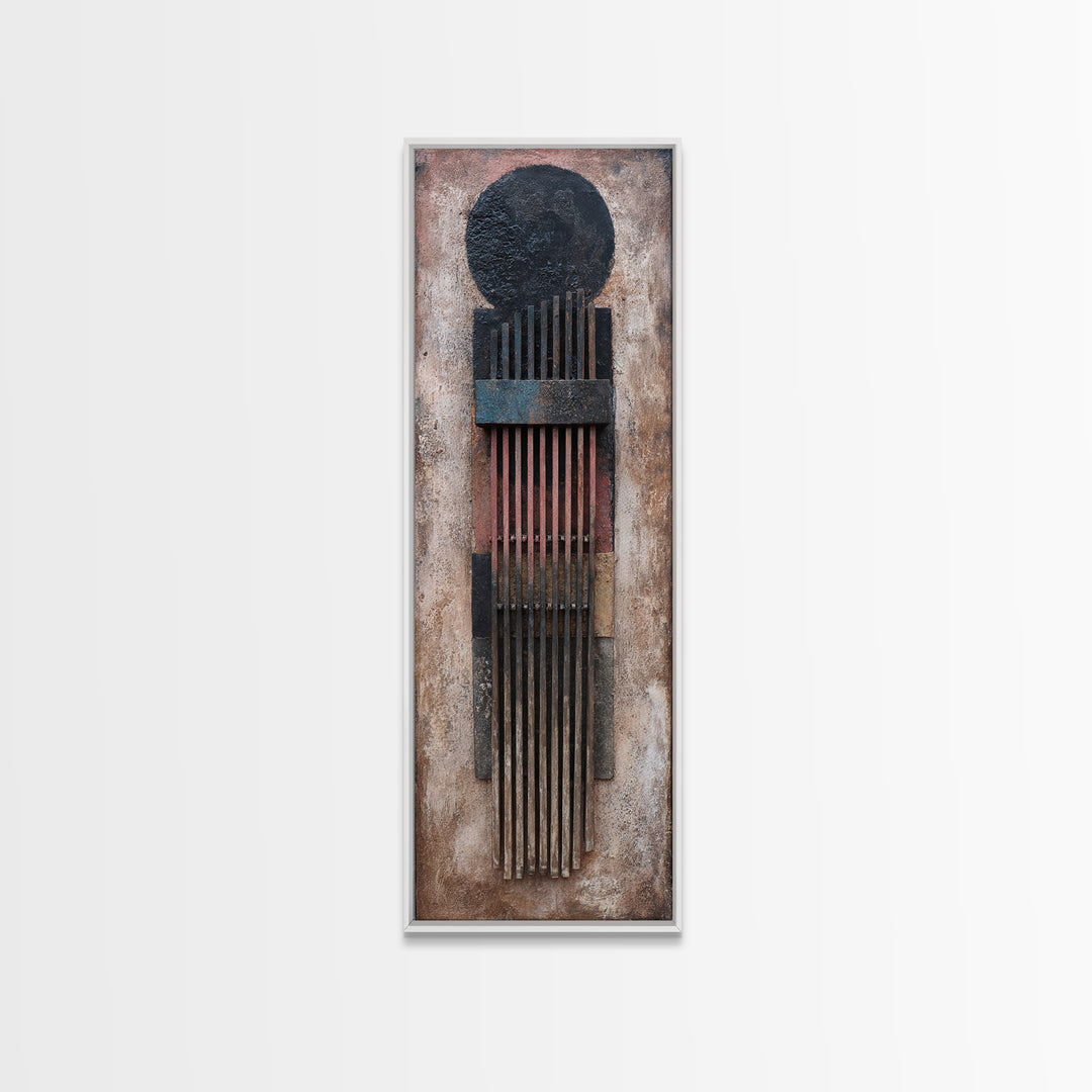 Rustic African Kalimba Framed Canvas Print, Tribal Music Wall Decor, African Artwork, Ethnic Home Decor, Textured Art Print