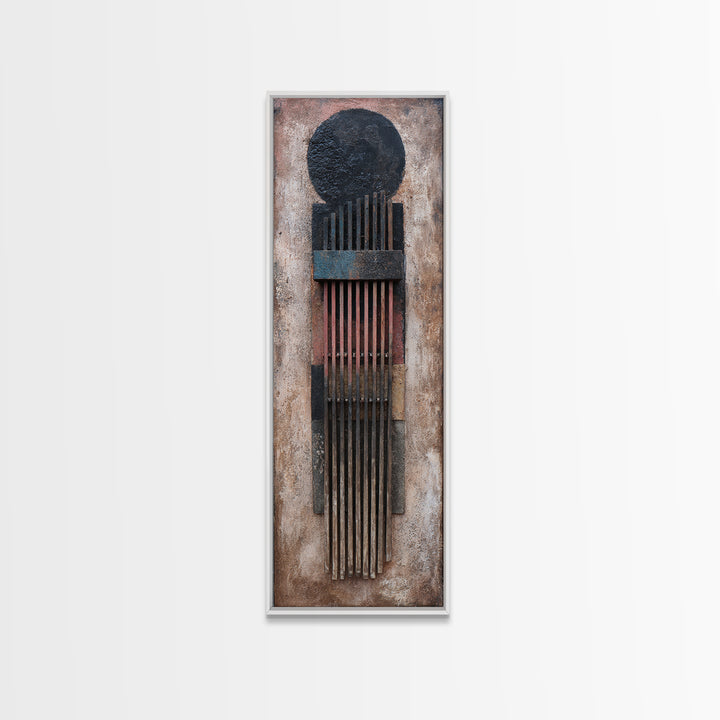Rustic African Kalimba Framed Canvas Print, Tribal Music Wall Decor, African Artwork, Ethnic Home Decor, Textured Art Print