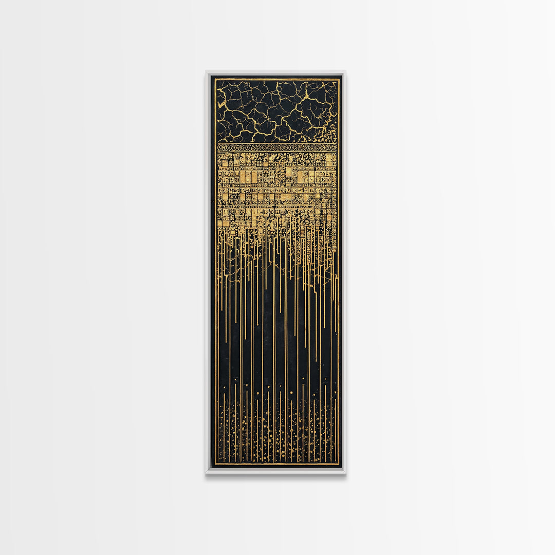 Black And Gold African Patterns Wall Art, Ancient African Art, Abstract Tribal Decor, Luxury Canvas, Cultural Home Decor