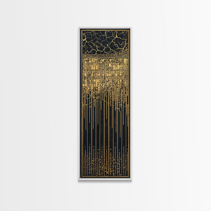 Black And Gold African Patterns Wall Art, Ancient African Art, Abstract Tribal Decor, Luxury Canvas, Cultural Home Decor