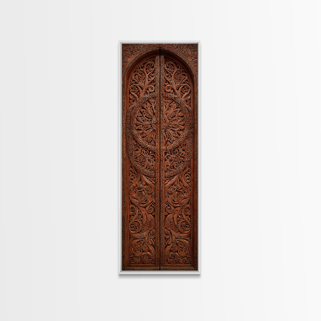 Intricate Brown Carved African Arch Door Wall Art, African Patterns, Traditional African Decor, Boho Wall Decor, Home Decor Gift