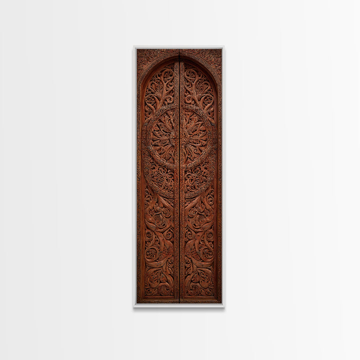 Intricate Brown Carved African Arch Door Wall Art, African Patterns, Traditional African Decor, Boho Wall Decor, Home Decor Gift