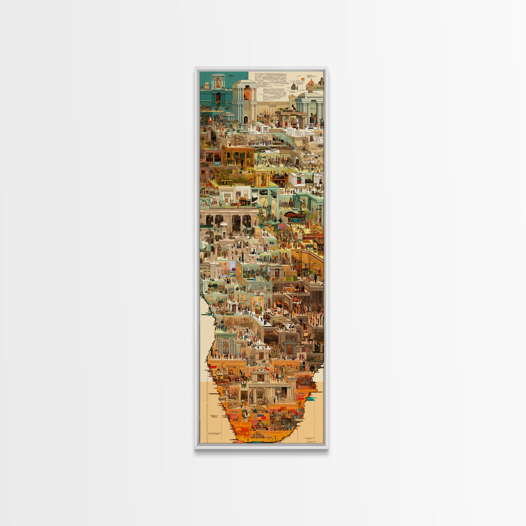 Ancient Egyptian City Collage Wall Art, African Culture Art Print, Historic Temple Poster, Travel Inspired Home Decor, Gallery Art