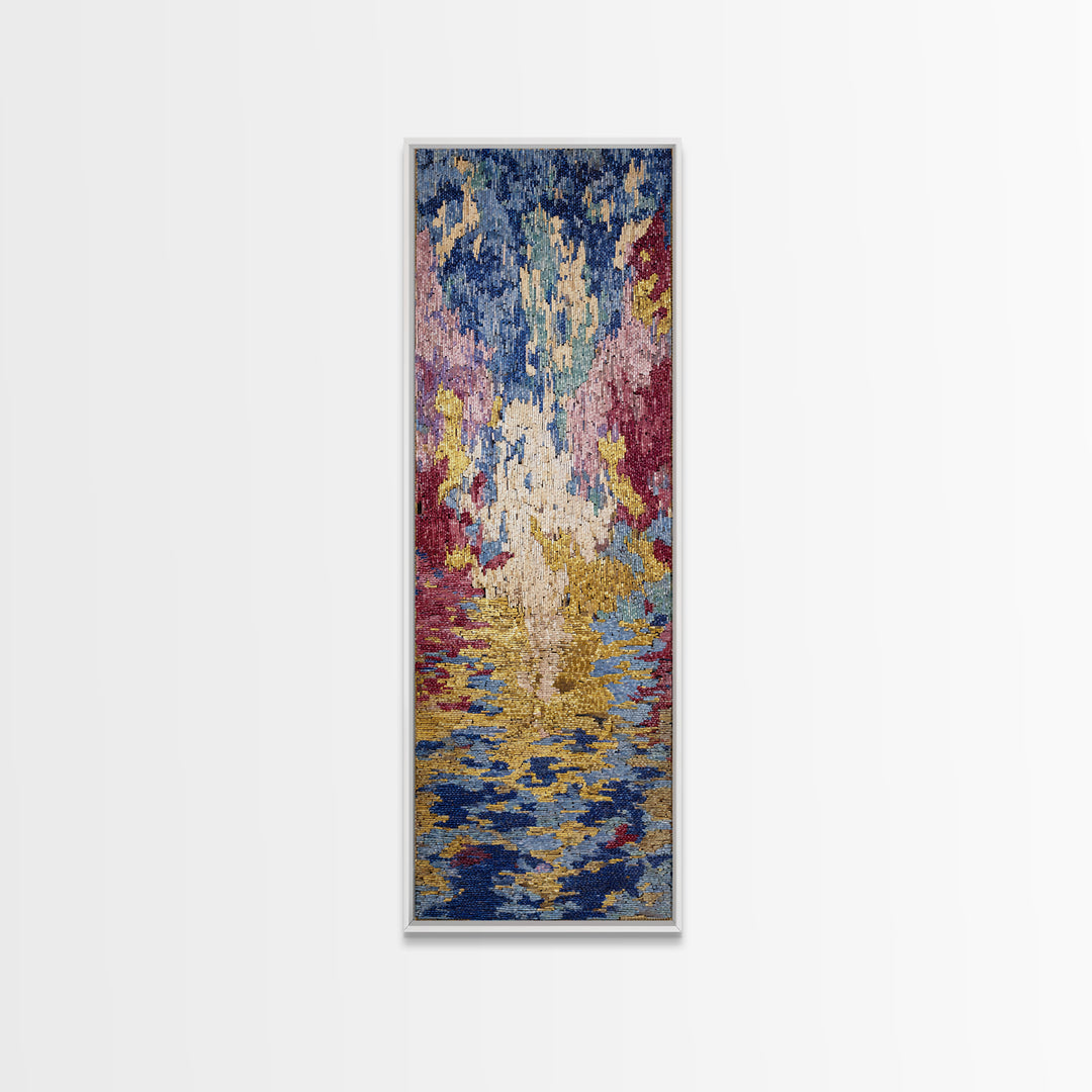 Colorful Abstract Water Reflection Wall Art, Modern African Inspired Decor, Textured Canvas Style, Dreamy Living Room Art