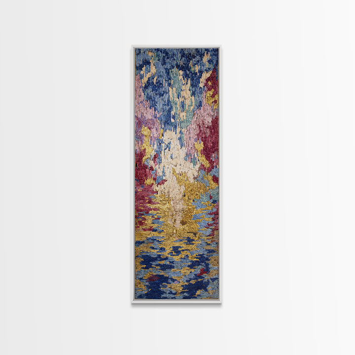 Colorful Abstract Water Reflection Wall Art, Modern African Inspired Decor, Textured Canvas Style, Dreamy Living Room Art
