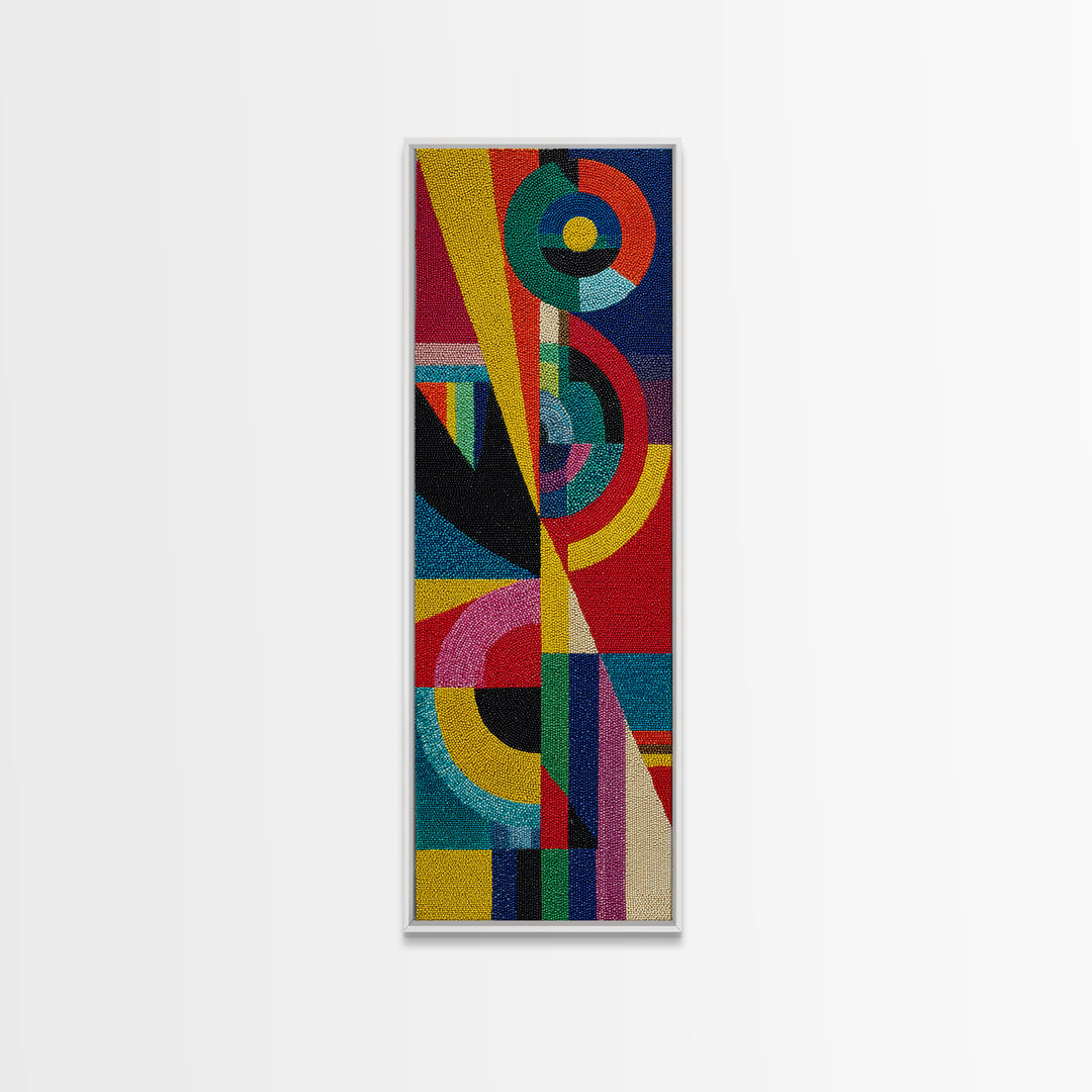 Vibrant Geometric Shapes And Circles Canvas Print, Modern African Abstract Wall Art, Colorful Home Decor, Statement Gift