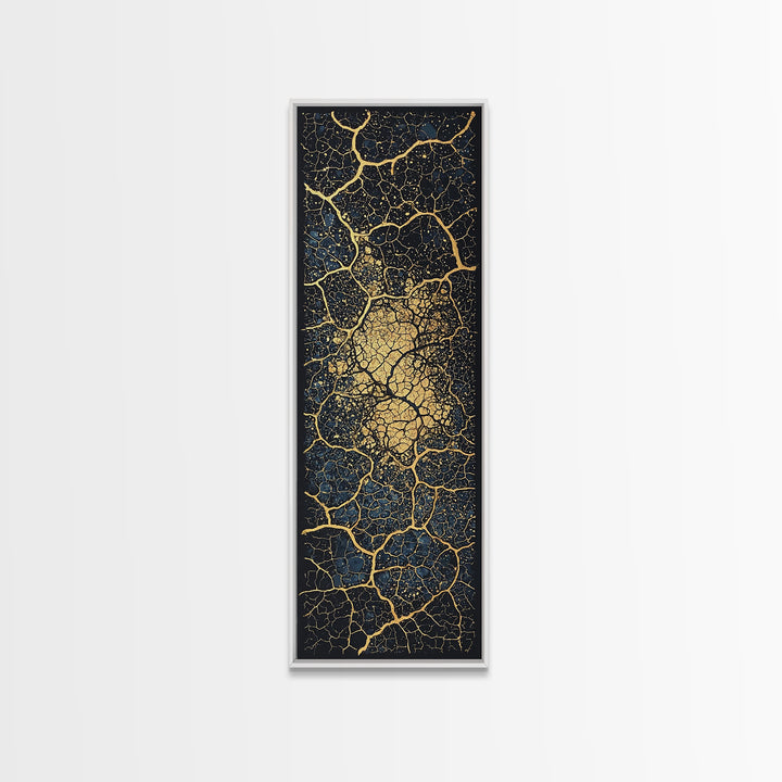 Gold Cracked Earth Abstract Wall Art, Kintsugi Texture Canvas, Modern African Decor, Earth Tone Art, Luxury Statement Piece