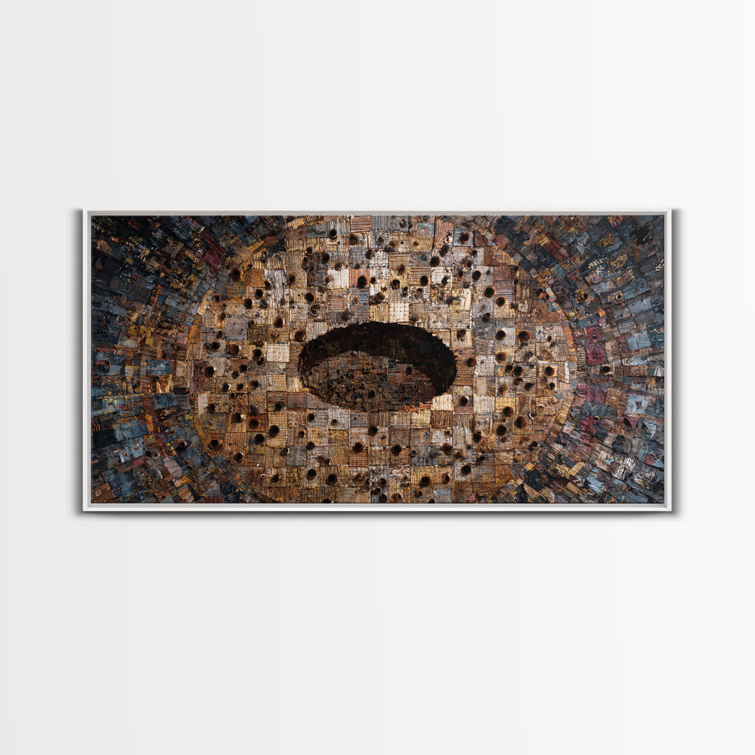 Weathered Bronze Tribal Mask Portal Wall Art, Abstract African Art, Kifwebe Mask Decor, Cultural Wall Decor, Statement Piece