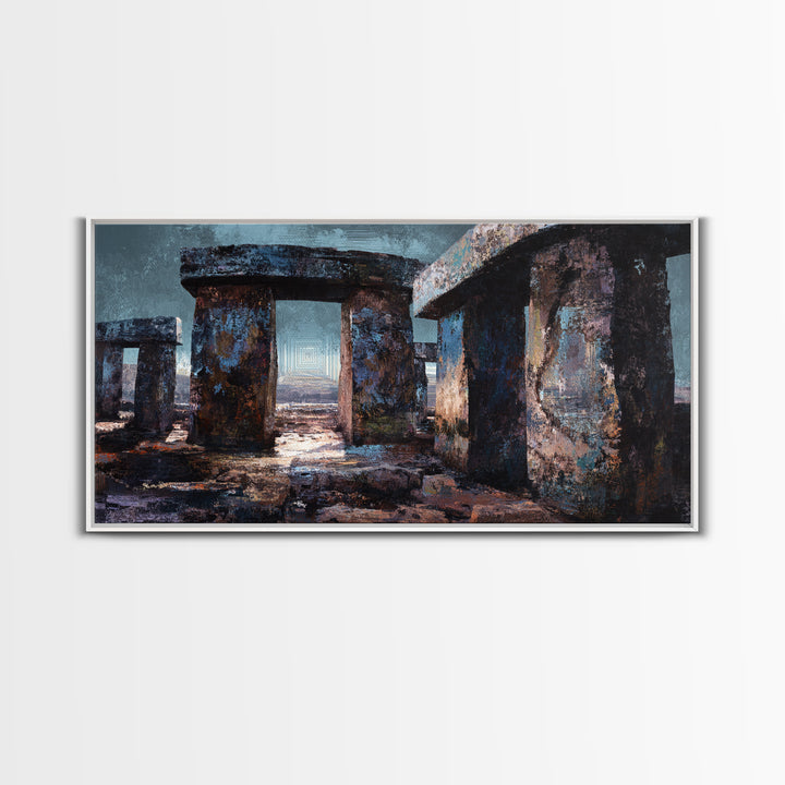 Moody Ancient Stone Circle Ruins Wall Art, African Inspired Landscape, Mystical Wall Decor, Rustic Home Decor, Gallery Art