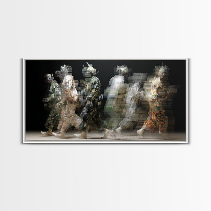 Ethereal African Masquerade Dancers Canvas Print, Abstract Tribal Art, Cultural Wall Decor, Modern Afrocentric Wall Art Decor