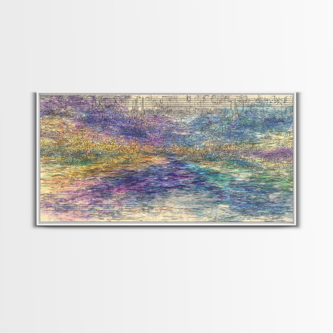 Pastel Abstract River Landscape Wall Art, Modern African Inspired Canvas Print, Dreamy Large Decor Art For Living Room Decor