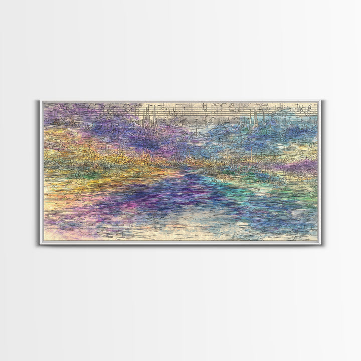 Pastel Abstract River Landscape Wall Art, Modern African Inspired Canvas Print, Dreamy Large Decor Art For Living Room Decor