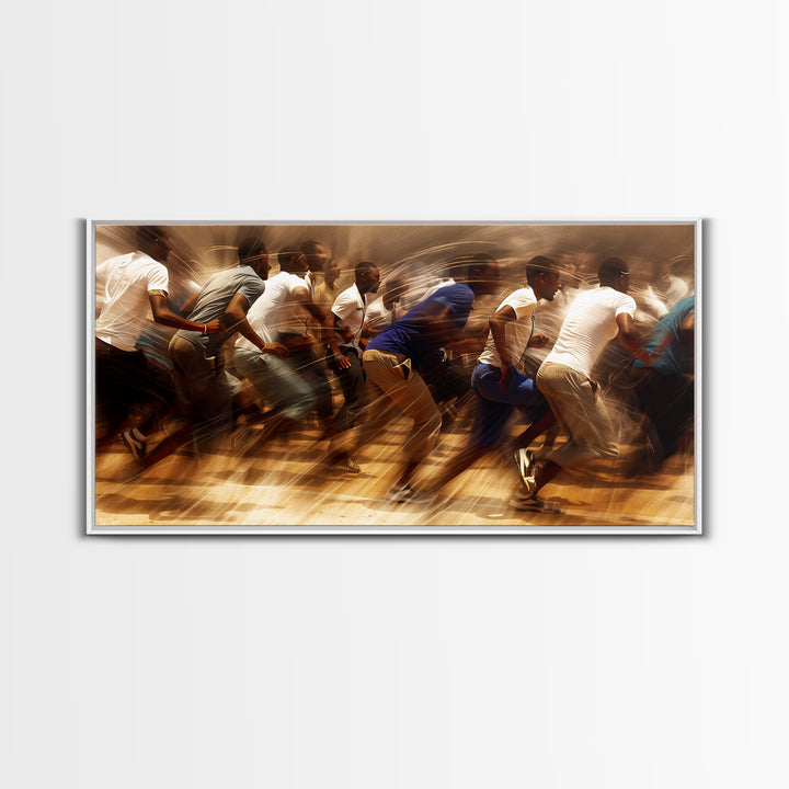 Urban African Runners In Motion Wall Art, Dynamic Black Culture Canvas Print For Gym Decor, Office Decor, And Modern Home Decor