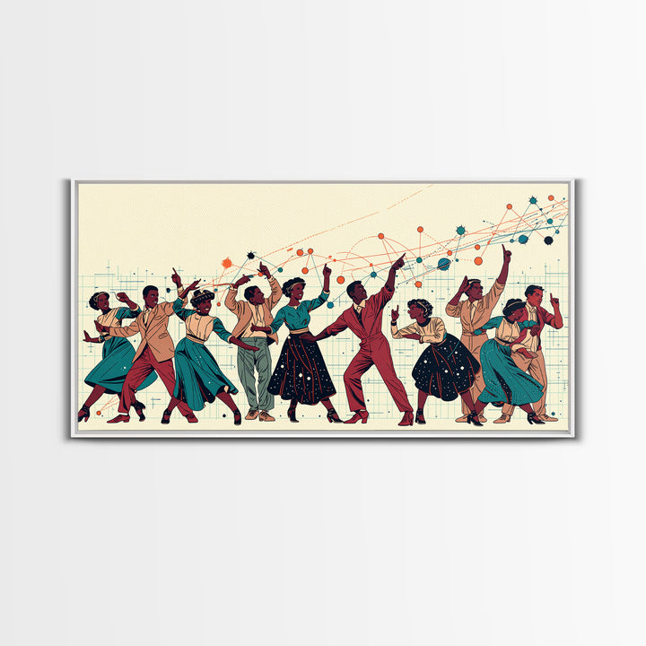 Joyful African Dancers Celebration Wall Art, Afrocentric Art, Black Culture Art, Colorful Modern Decor, Music Party Gift