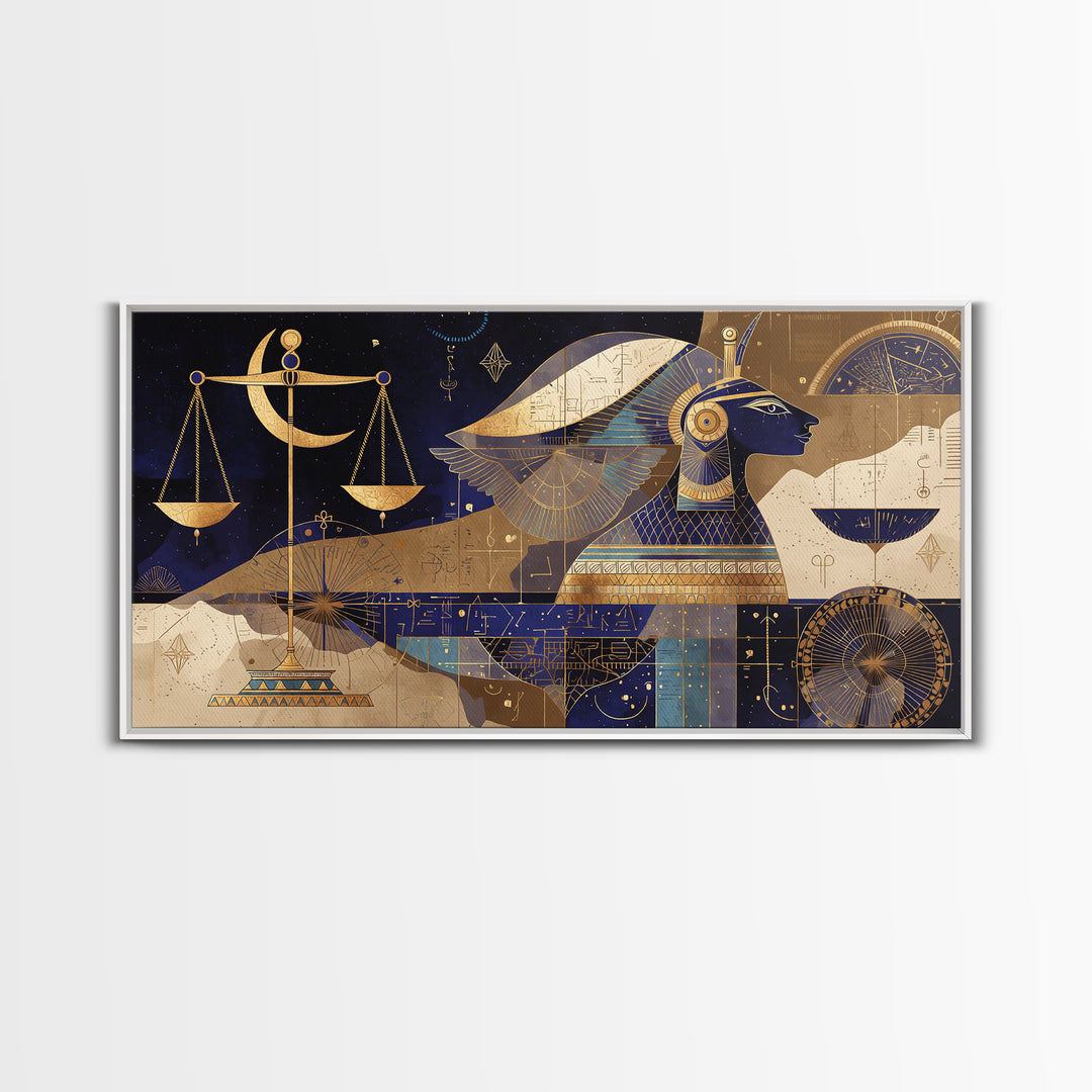 Egyptian Goddess With Scales Canvas Print, African Egyptian Art, Ancient African Art, Cultural Wall Art, Spiritual Decor Gift