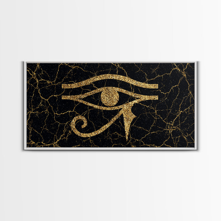 Gold Eye Of Horus Wall Art, African Egyptian Art, Ancient African Art, Black And Gold Design, Mystical Spiritual Decor Gift