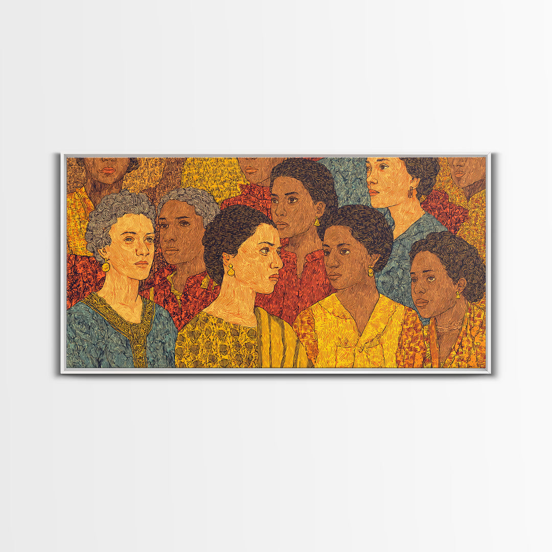Vibrant African Women Portrait Canvas Print, Black Women Art, African American Art, Cultural Home Decor, Gift For Her Wall Art