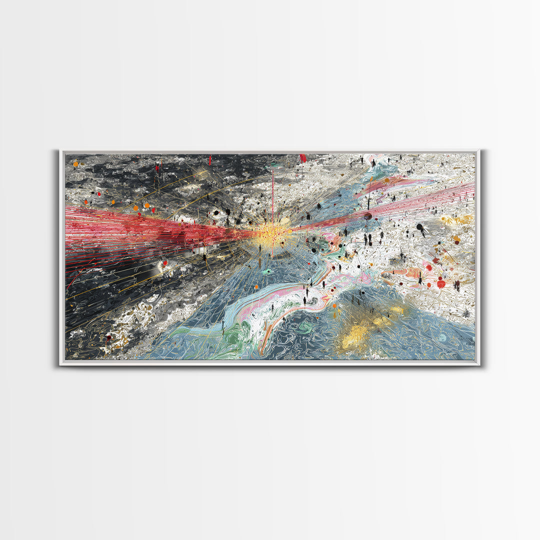 Red Blue Abstract Energy Flow Map Canvas Print, African Art Abstract, Modern Wall Decor, Bold Contemporary Office Decor Gift