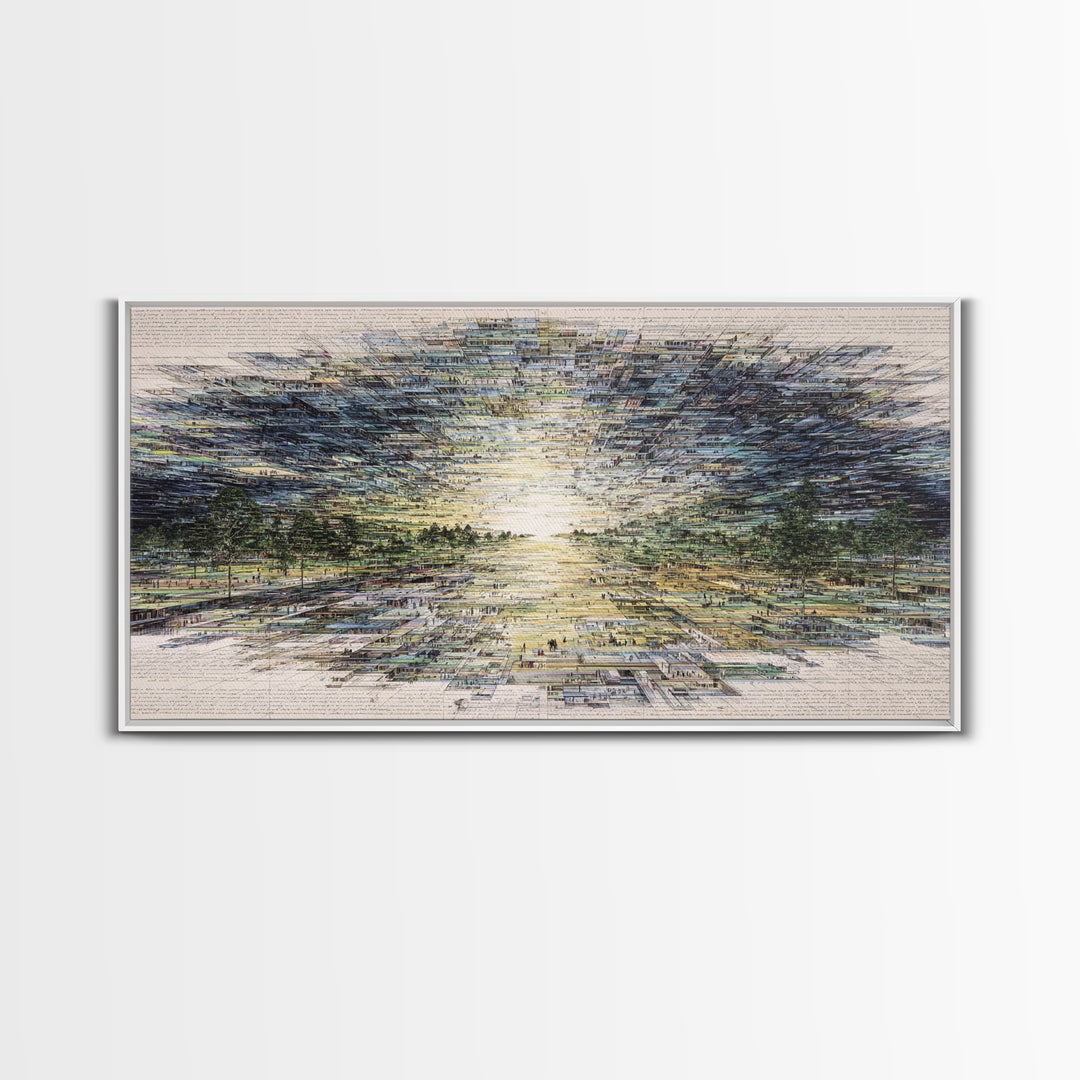 Radiant Abstract African Landscape At Sunrise Wall Art, Earth Tone Decor, Modern Canvas Art, Minimalist Office Art For Living Room