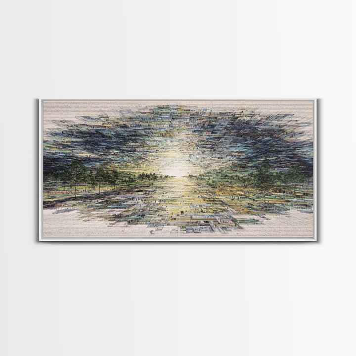 Radiant Abstract African Landscape At Sunrise Wall Art, Earth Tone Decor, Modern Canvas Art, Minimalist Office Art For Living Room