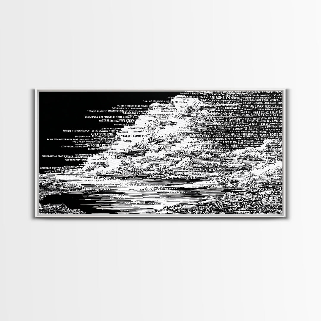 Black White Textured Seascape Wall Art, Abstract African Art Print, Minimalist Office Decor, Modern Landscape Home Decor