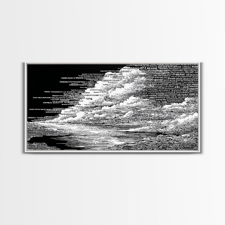 Black White Textured Seascape Wall Art, Abstract African Art Print, Minimalist Office Decor, Modern Landscape Home Decor