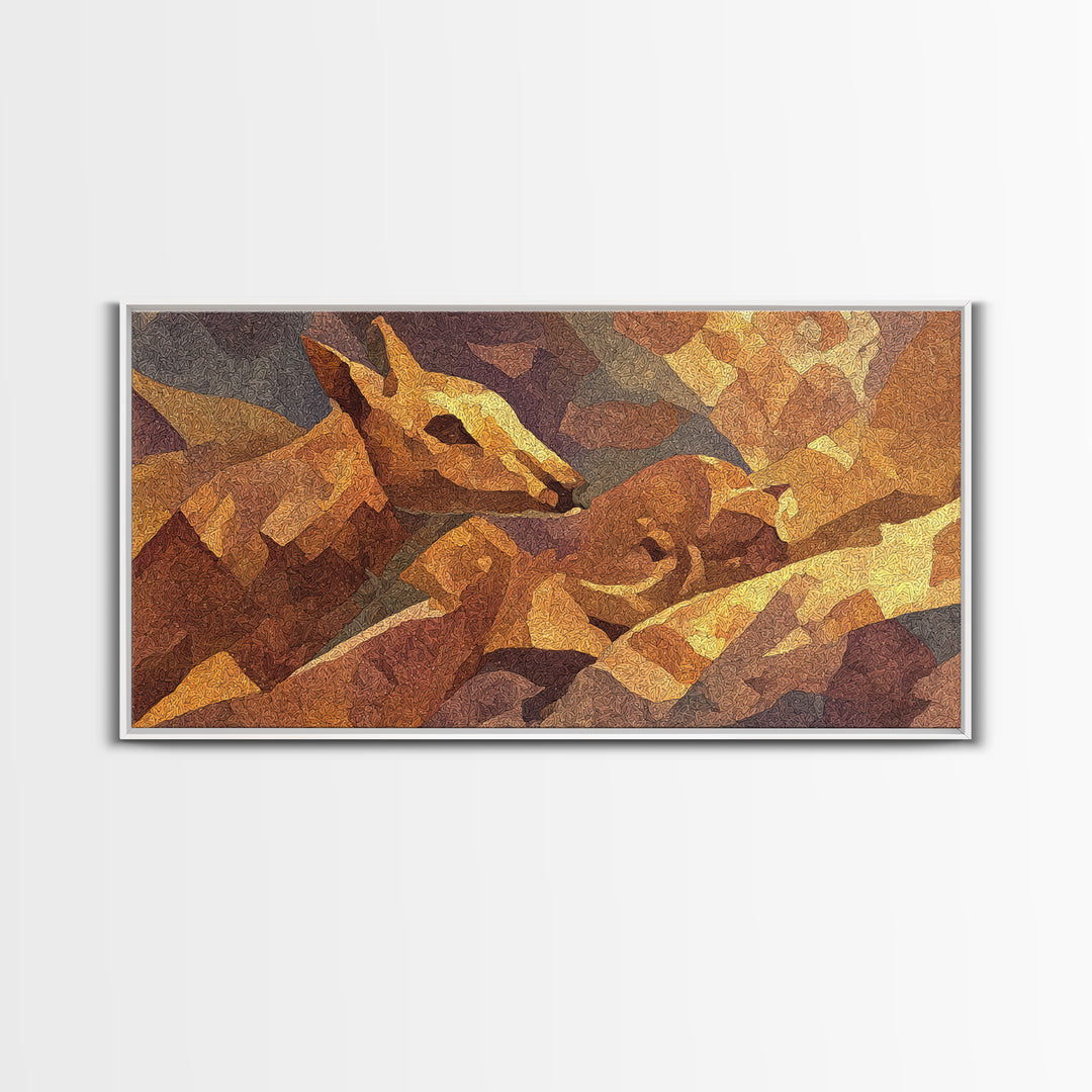 Golden Giraffe Faces In Warm Desert Light Canvas Print African Animal Art, Safari Decor, Boho Earth Tone Wall Decor For Living Room