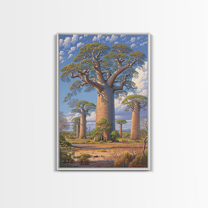 Giant Baobab Avenue Canvas Print, African Safari Art, Madagascar Wall Art, Nature Scene Art, Elegant Home Decor Gift For Living Room