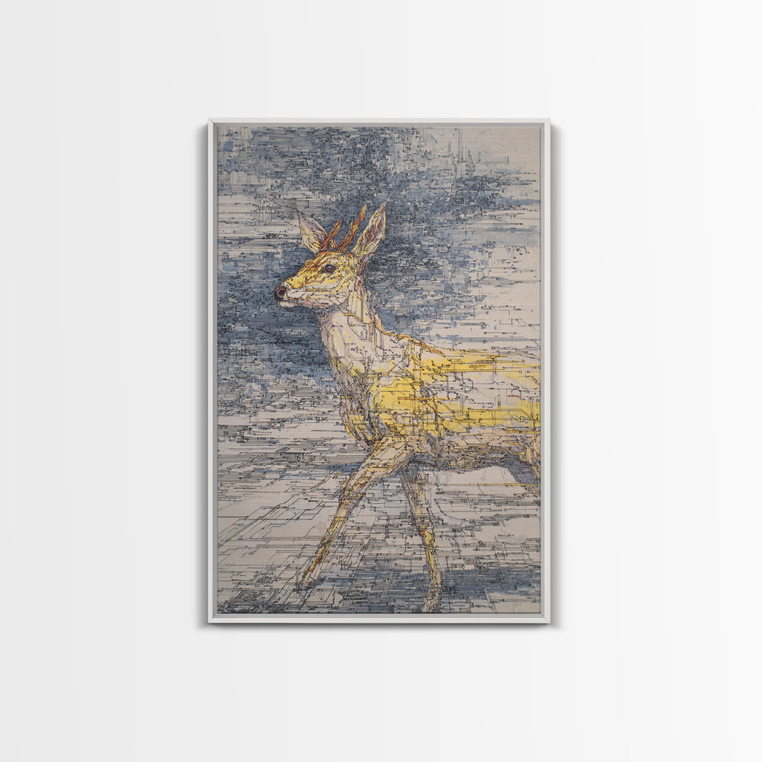 Minimalist Antelope Line Drawing Canvas Print, African Animal Art, Safari Decor, Neutral Wildlife Wall Art, Nature Art Gift