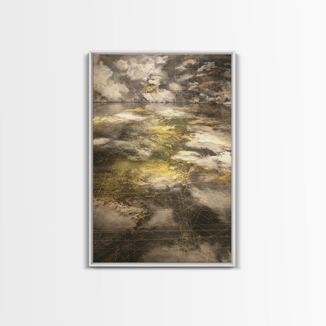 Atmospheric Gold Cloudscape Wall Art, Abstract African Art, Earth Tone Wall Art, Luxury Canvas Print, Modern Home Decor Gift