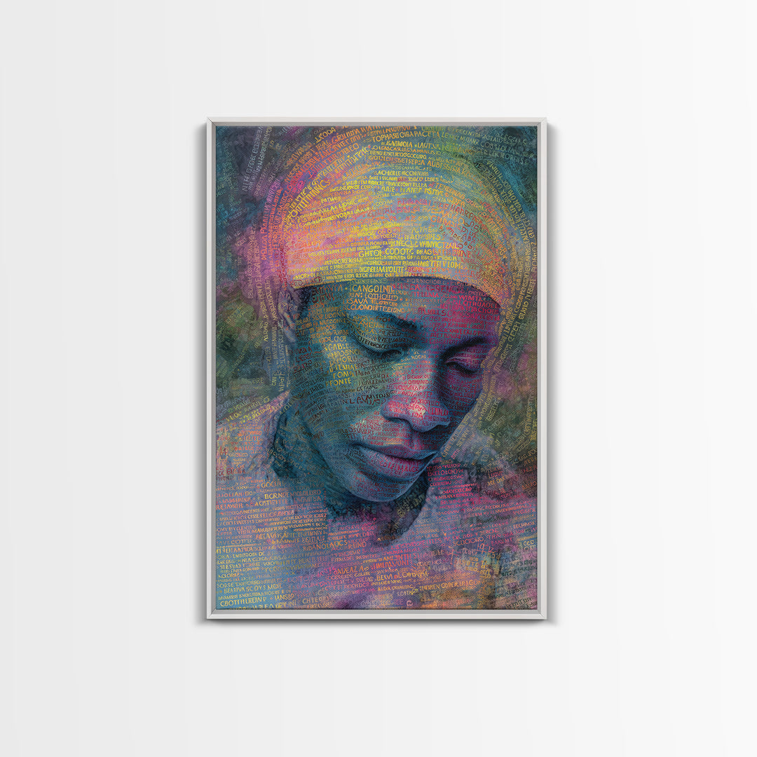Dreamlike African Woman Portrait Canvas Print, Afrocentric Wall Art, Black Woman Art, Melanin Decor, Gift For Her, Spiritual Wall Decor
