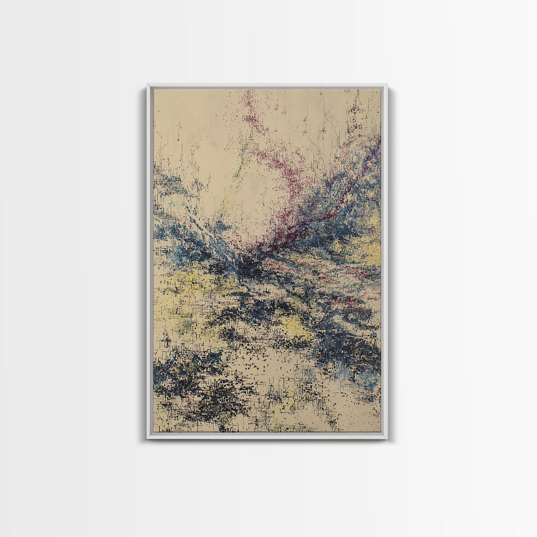 Textured Beige Blue Abstract Wall Art, Modern African Abstract, Contemporary Canvas Decor, Minimalist Art, Large Wall Art