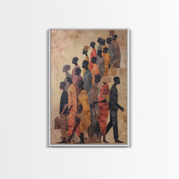 African Diaspora Procession Of Figures Wall Art, African American Art, Black Culture Art, Cultural Wall Art, Modern Black Art