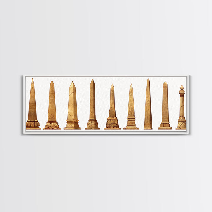 Egyptian Obelisk Collection Wall Art, Ancient African Art, Minimalist Canvas Print, Neutral Museum Gallery Home Decor Gift