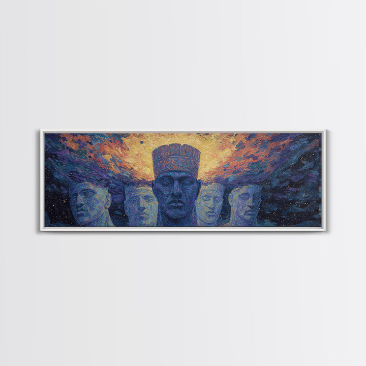 Cosmic Ancestral African Faces Canvas Print, African Portrait, Black African Art, Spiritual Wall Art, Afrocentric Home Decor