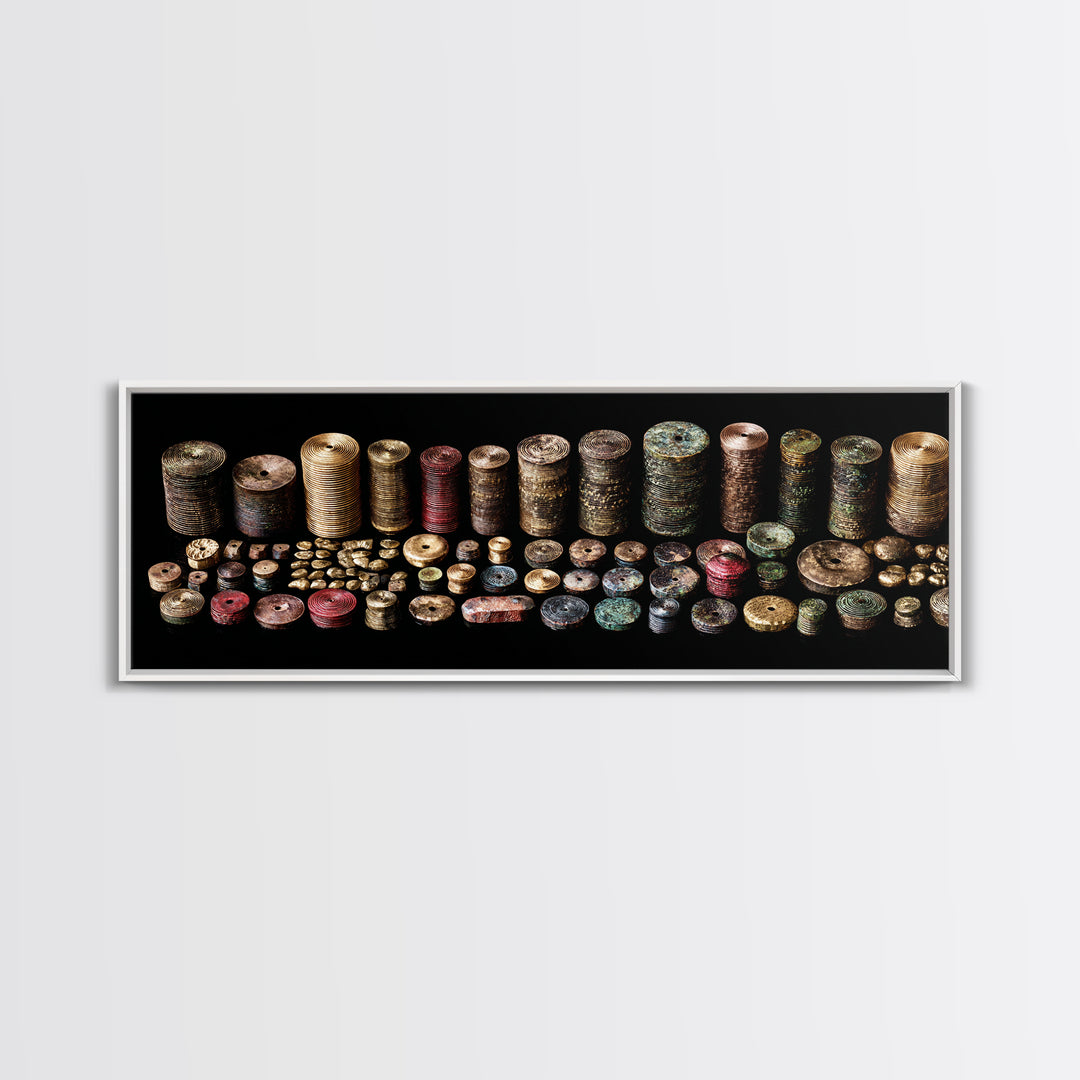 Ancient African Beads And Bronze Relics Canvas Print Tribal Art Decor Ethnographic Collection Wall Decor For Boho Home Gift