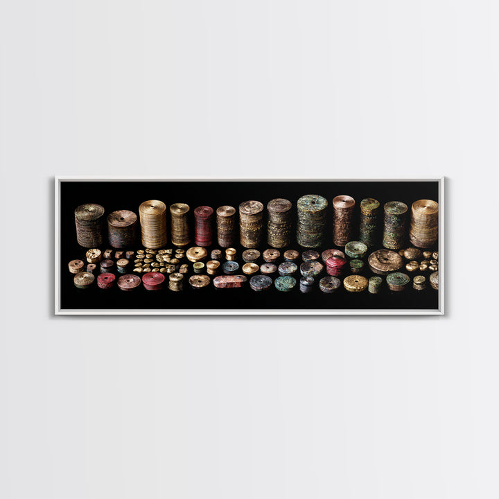 Ancient African Beads And Bronze Relics Canvas Print Tribal Art Decor Ethnographic Collection Wall Decor For Boho Home Gift