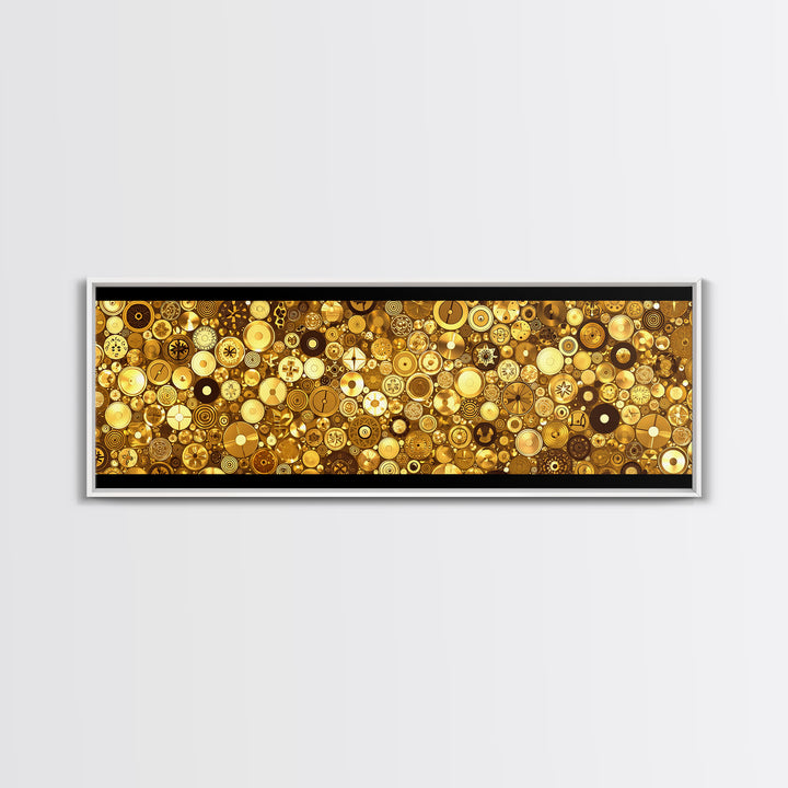 Gold Coin Mosaic Circles Wall Art African Abstract Art Print Luxury Canvas Decor Modern Geometric Wall Decor For Elegant Home
