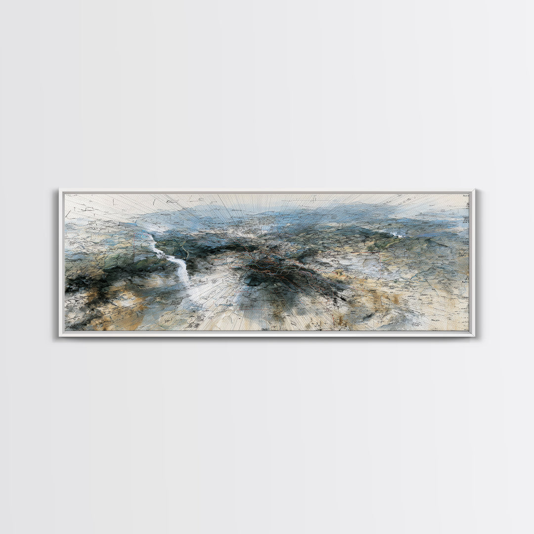Vast African Landscape With River Canvas Print, Serengeti Wall Art, Earth Tone Abstract Art, Nature Scene Decor For Home