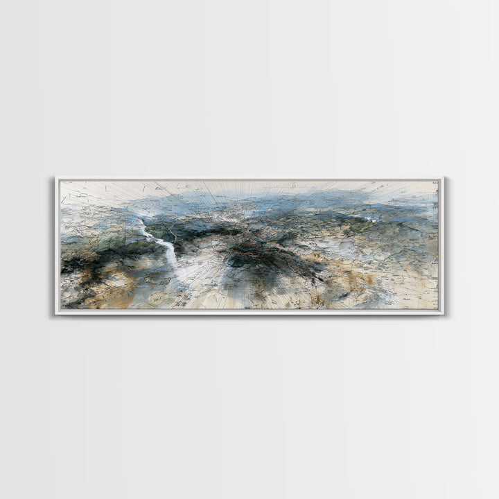 Vast African Landscape With River Canvas Print, Serengeti Wall Art, Earth Tone Abstract Art, Nature Scene Decor For Home
