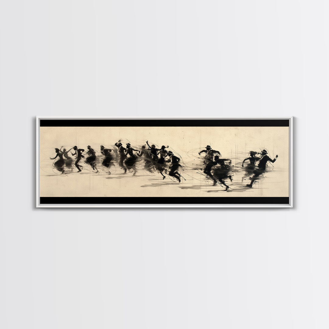 Sepia Polo Riders Racing Across Field Wall Art, African Safari Art, Dynamic Sports Canvas Print, Rustic Living Room Decor