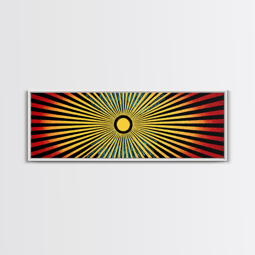 Radiant African Sunburst Abstract Wall Art, Colorful African Art Decor, Tribal Patterns, Modern Afrocentric Canvas Print