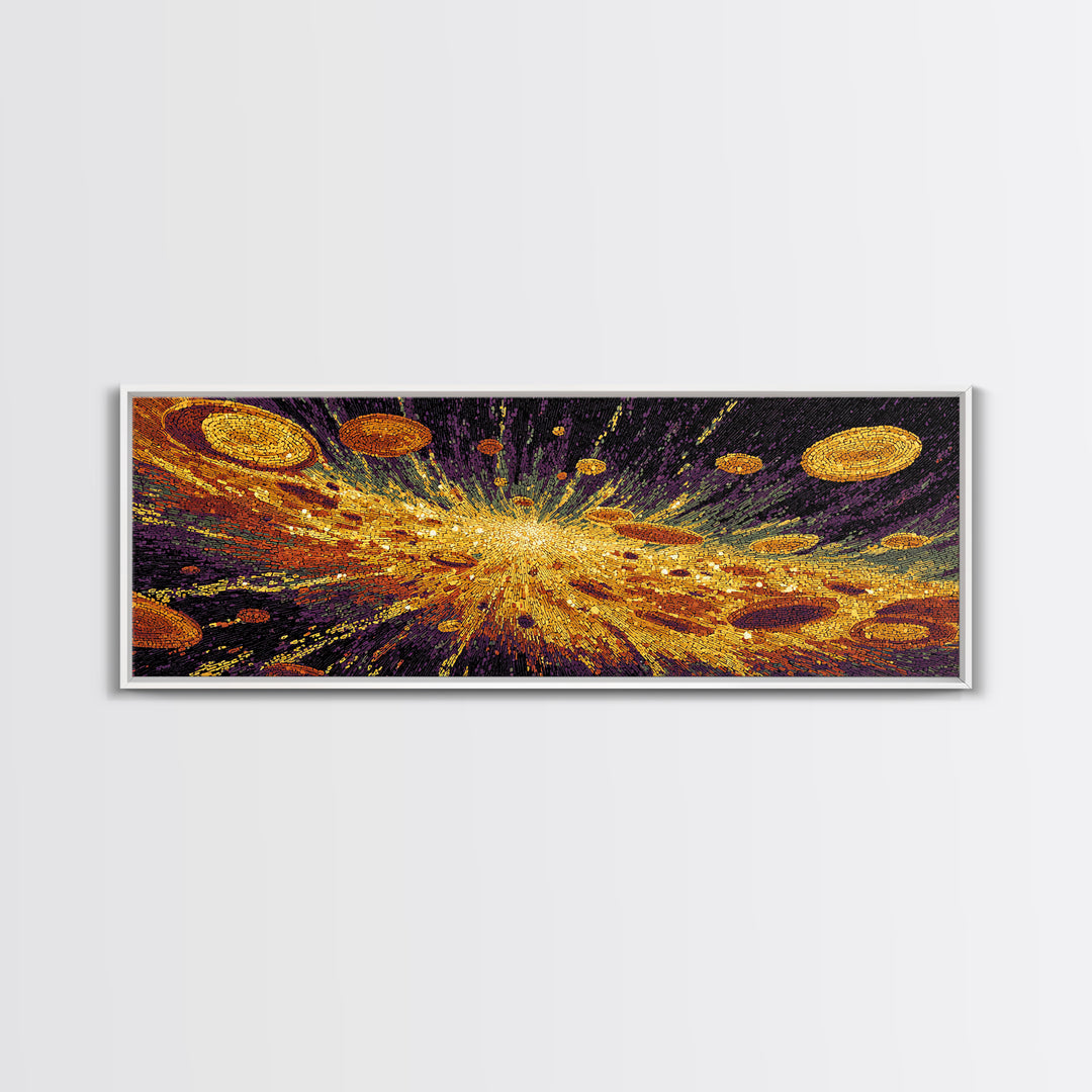 Golden Cosmic Burst Wall Art, Abstract Art, Black And Gold Art, Modern Wall Decor, Luxury Canvas Print, Statement Wall Decor