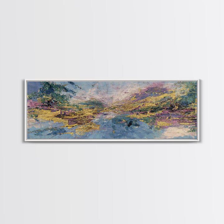Pastel River Valley Abstract Landscape Wall Art, African Landscape, Modern Canvas Art, Earth Tone Wall Decor, Large Decor Art