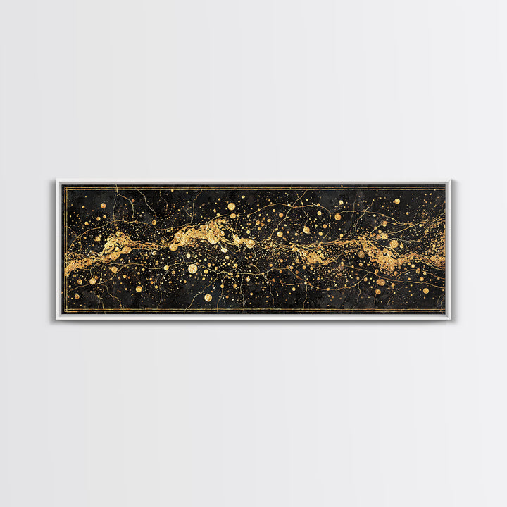 Black And Gold Abstract Splatter Wall Art, Luxury Canvas Print, Modern African Art Decor, Statement Living Room Decor, Office Decor